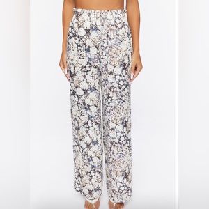 Abstract Print Paperbag Pants